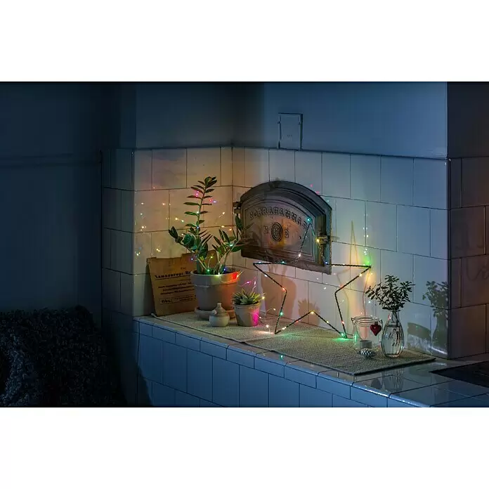 Konstsmide LED-Lichterkette Micro LED - Innen, Lichtfarbe: RGB, Anzahl Leuchtmittel: 50 Stk., Netzbetrieben - Stimmungsaufnahme