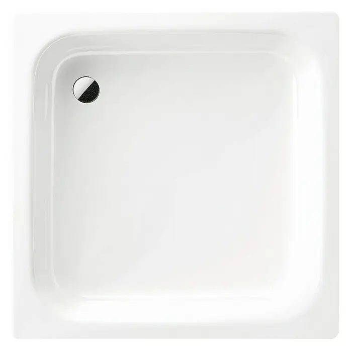 Kaldewei Duschwanne Sanidusch 550 - L x B: 100 x 80 cm, Stahl, Weiß - Quadratische Duschwanne aus glänzend weißem Acryl mit mittigem Ablauf. Elegantes Design für moderne Badezimmer.