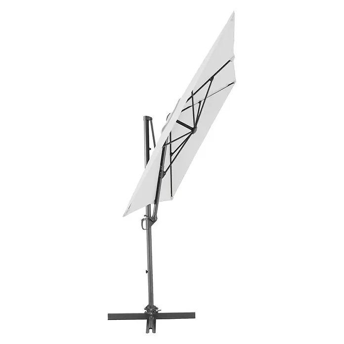 Sunfun Parasol de jardín Florenz - Crudo, 200 x 250 cm, Aluminio - Sombrilla de brazo lateral: Protección solar elegante con estructura robusta, ideal para jardines y terrazas.
