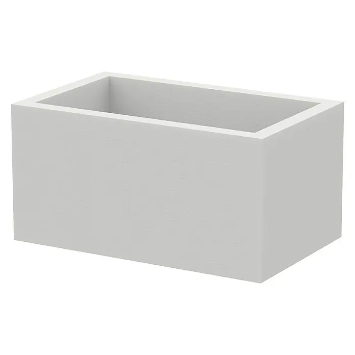 Collippo Ampliación chimenea para barbacoas de obra - L x An x Al: 40 x 22 x 23 cm, Hormigón, Blanco - Jardinera rectangular minimalista gris, ideal para jardines e interiores modernos, que exhibe las plantas con estilo.