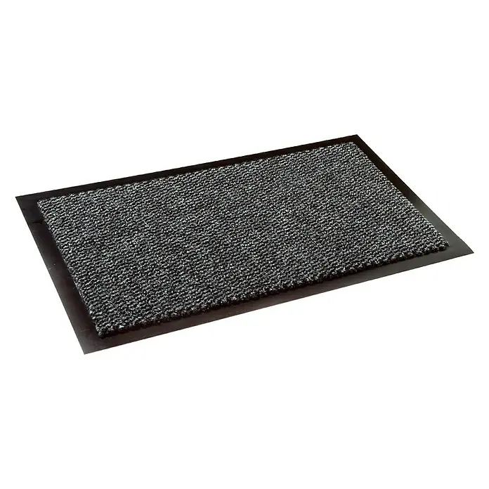 Astra Schmutzfangmatte Saphir - Grau, 150 x 90 cm - Rechteckige Fußmatte in Grau mit schwarzem Rand, ideal für den Eingangsbereich. Schmutzfangmatte für Sauberkeit im Haus.