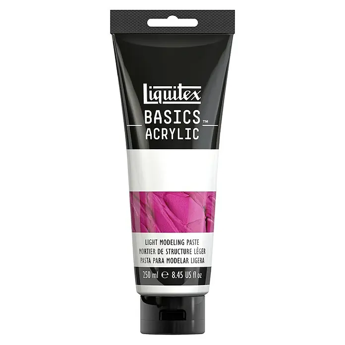 Liquitex Basics Effektmedium Leichte Modellierpaste - Weiß, 250 ml - Liquitex Basics Acryl Light Modeling Paste: Eine hochwertige Modellierpaste für Künstler, ideal für Struktur und Textur in Acrylmalerei.