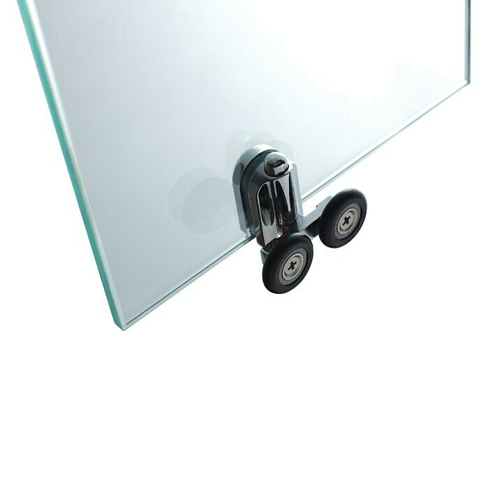 GME Mampara de ducha frontal Prestige Titan Spazio (An x Al: 170 x 195 cm, Anodizado, 8 mm, Plata brillo)