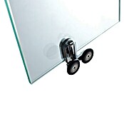 GME Mampara de ducha frontal Prestige Titan Frost Spazio (An x Al: 180 x 195 cm, Anodizado, 8 mm, Plata brillo)