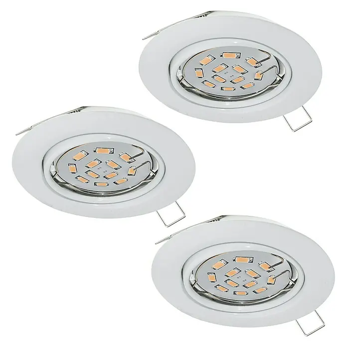 Eglo LED-Einbauleuchte rund Peneto - 15 W, Ø x H: 8,7 x 11,5 cm, Weiß, Warmweiß, Gesamtstückzahl: 3 Stk. - Drei LED-Einbaustrahler in Weiß, ideal für moderne Innenräume. Das schlichte Design sorgt für eine helle und effiziente Beleuchtung.