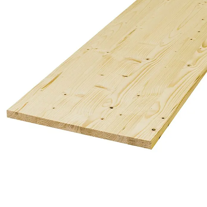 Exclusivholz Leimholzplatte - Fichte, Qualitätsstufe Leimholzplatte: A/B, 800 x 200 x 28 mm - Helle Holzplatte mit feiner Maserung und sichtbaren Astlöchern, ideal für Möbelbau oder Heimwerkerprojekte. Natürliche Optik für jeden Raum.