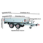 Stema Anhänger BASIC SH 2000-25-13.2 (Nutzlast: 1.642 kg, Doppelachser, Kasteninnenmaß: 251 x 128 x 35 cm, Gebremst)