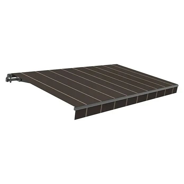 SmartSun Toldo de brazos extensibles Noir Limited Edition Kit - Gris oscuro, Ancho: 4 m, Caída: 2,5 m - Toldo marrón con rayas claras, que proporciona sombra y protección solar. Ideal para terraza o balcón.