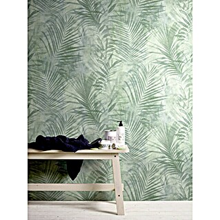 A.S. Création Neue Bude 2.0 ED II Flis tapeta (Kremasto-zelene boje, Floral, 10,05 x 0,53 m)
