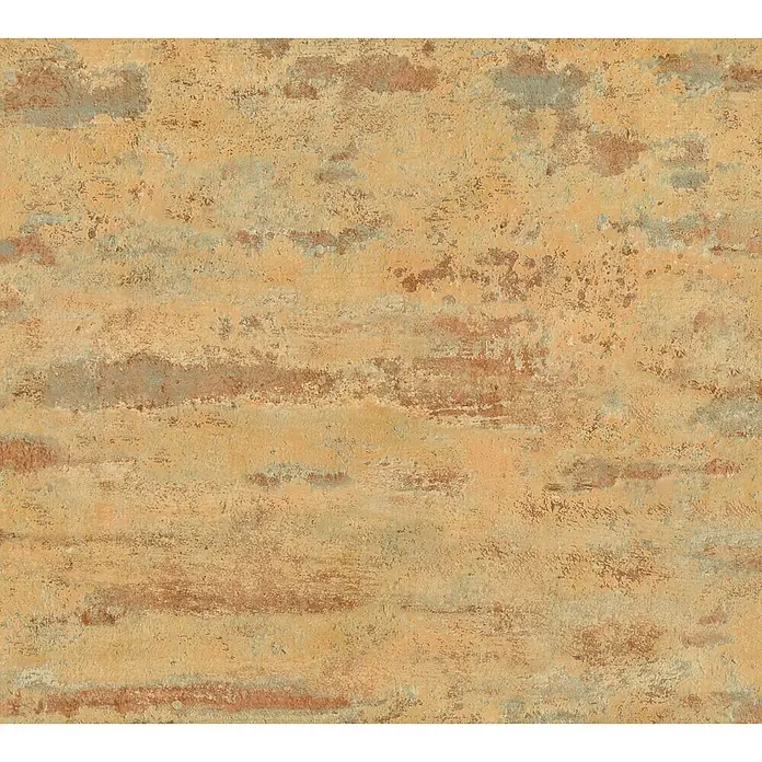 A.S. Création Neue Bude 2.0 ED II Vliestapete Used Ziegel - Terra, Steinoptik, 10,05 x 0,53 m - Nahaufnahme der strukturierten Oberfläche eines goldenen Wandpaneels mit erdfarbenen Akzenten.