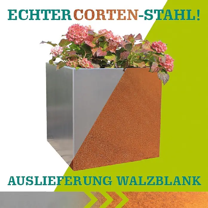 Palatino Exclusive Line Pflanzkasten Lotte - 80 x 40 x 50 cm, Cortenstahl, Rotbraun - Pflanzgefäß aus echtem Corten-Stahl mit auffälliger Rostoptik. Ein Blickfang für jeden Garten.