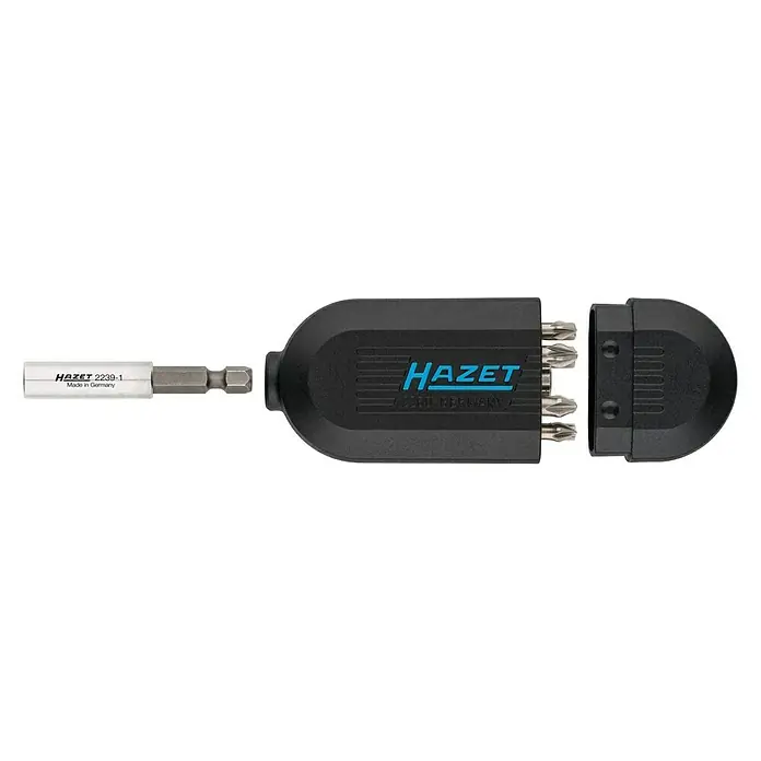 Hazet Bit-Set 2260X/10N - 9 -tlg. - HAZET 2239-1 Bit-Set mit Schnellwechselhalter und praktischer Aufbewahrungsbox für den einfachen Transport und die Organisation.