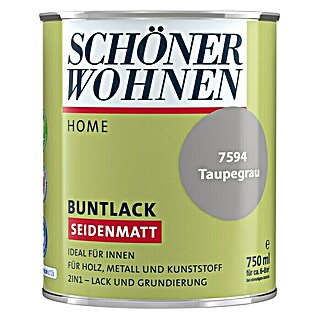 SCHÖNER WOHNEN-Farbe Home Buntlack (Taupegrau, 750 ml, Seidenmatt)
