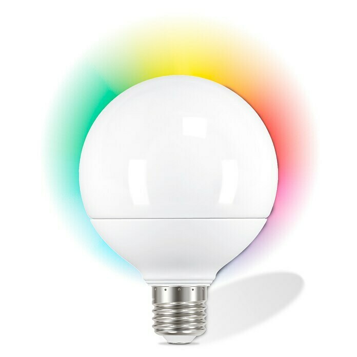 Garza Smart Home Bombilla LED RGB  (12 W, E27, Color de luz: RGBW, Intensidad regulable, Redondeada)