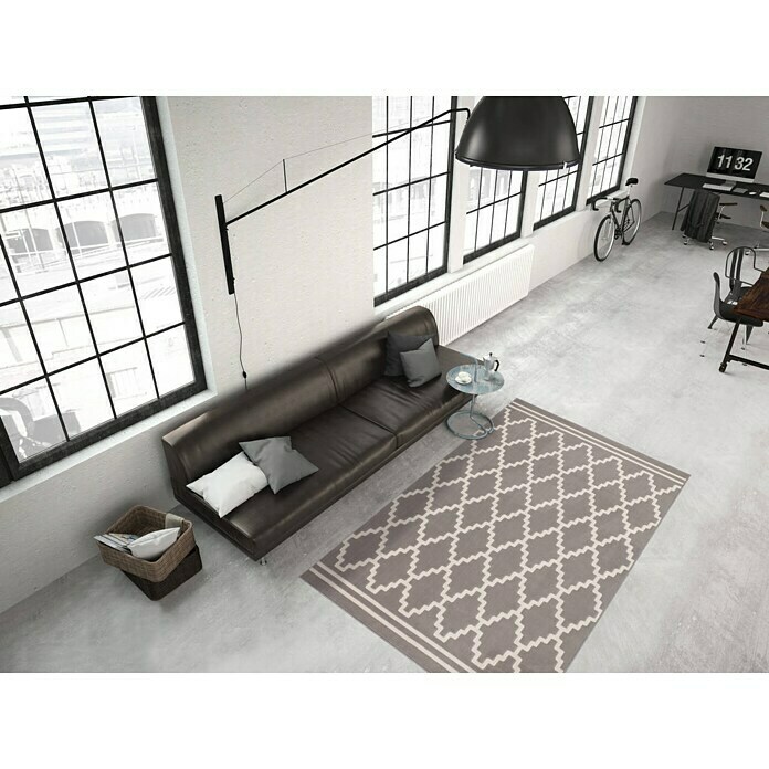 Kayoom Kurzflorteppich Lina 200 (Taupe/Elfenbein, 230 x 160 cm)