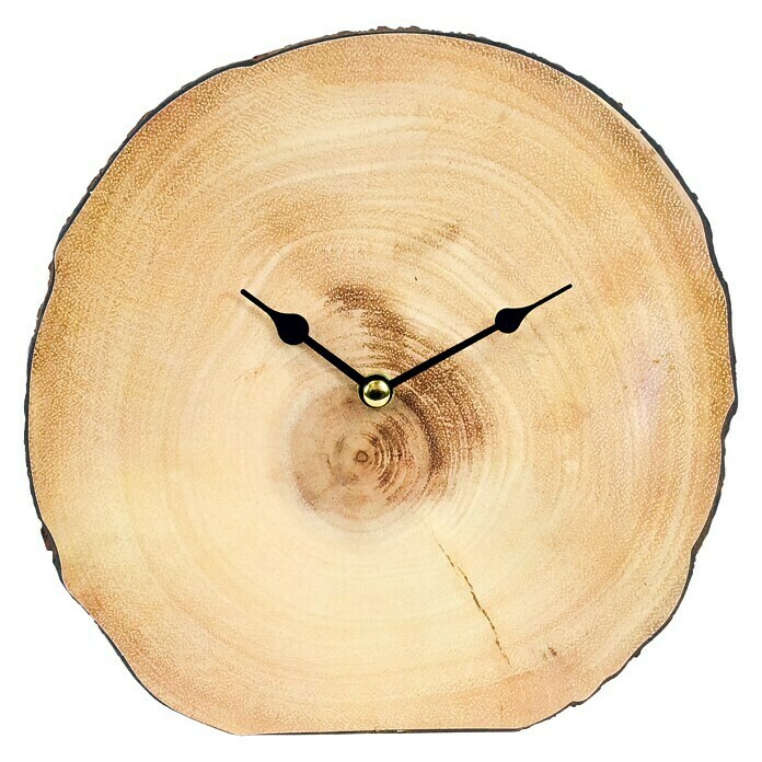 Wanduhr rund (Holz, Durchmesser: 21 cm)