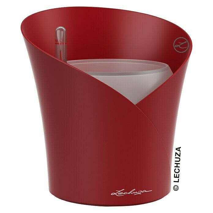 Lechuza Orchideentopf Orchidea All-In-One (Außenmaß (Ø x H): 18,3 x 19,5 cm, Rot)