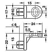 Häfele Achterwandverbinder (l x b: 24 x 22 mm, Kunststof)