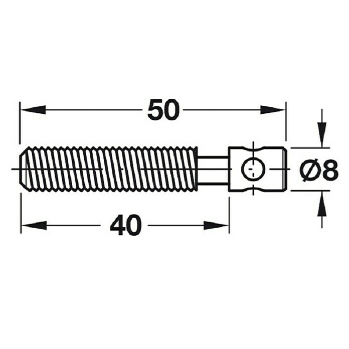 Häfele KorpusverbinderLänge: 50 mm, Stahl Front View