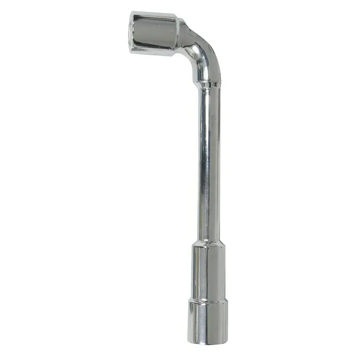 Connex Llave de pipa - Ancho de llave: 17 mm - Esta es una imagen de una llave de tubo brillante, perfecta para trabajos pesados y fácil de agarrar gracias a su diseño en forma de L.