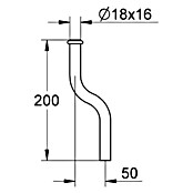 Grohe Urinal-Spülrohr (Durchmesser: 18 mm, Kröpfung: 50 mm)