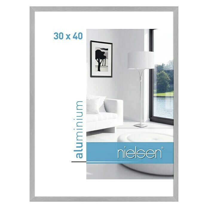 Nielsen Bilderrahmen C2Silber, 40 x 30 cm, Aluminium Front View