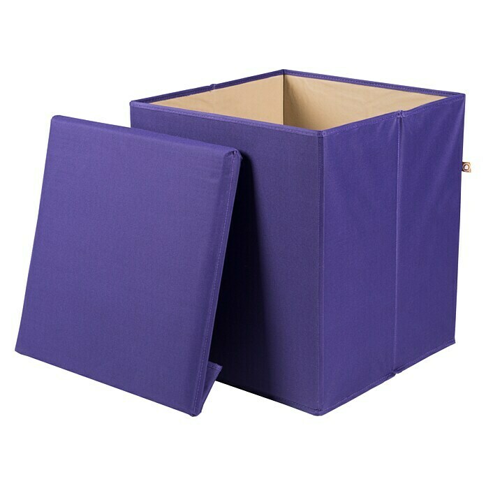 Phönix Sitz- & Aufbewahrungsbox Stor itL x B x H: 41 x 41 x 44 cm, Polyester, Violett Front View