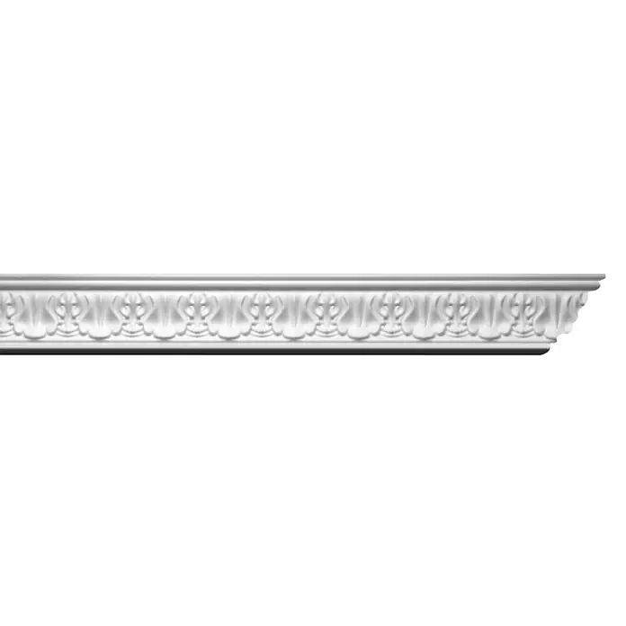 Zierprofil Prestige Laura-F - 200 cm x 50 mm x 5 cm, Expandiertes Polystyrol (EPS) - Weiße Stuck-Zierleiste für elegante Raumgestaltung, detailreich verziert und ideal für stilvolle Akzente an Wänden und Decken.