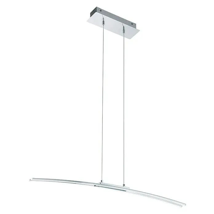 Eglo LED-Pendelleuchte Lasana - Höhe: 110 cm - Eine moderne LED-Hängeleuchte mit geschwungener Form und Chrom-Finish, die ein elegantes Ambiente schafft. Perfekt für stilvolle Wohnräume.