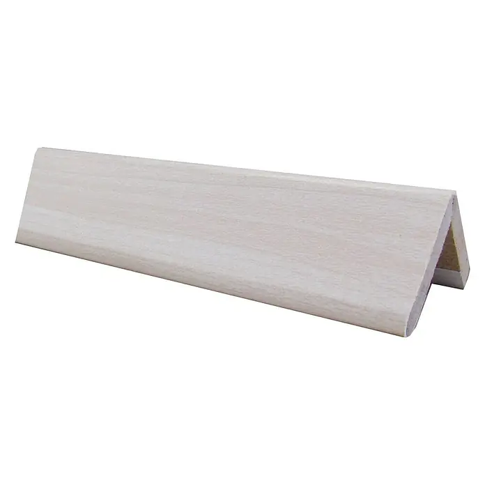 Perfil de acabado angular Blanco Ceniza - 2,6 m x 3 cm x 3 cm, MDF - Moldura de azulejo de madera natural. Ideal para proteger y mejorar los bordes de los azulejos en espacios habitables, fácil instalación.
