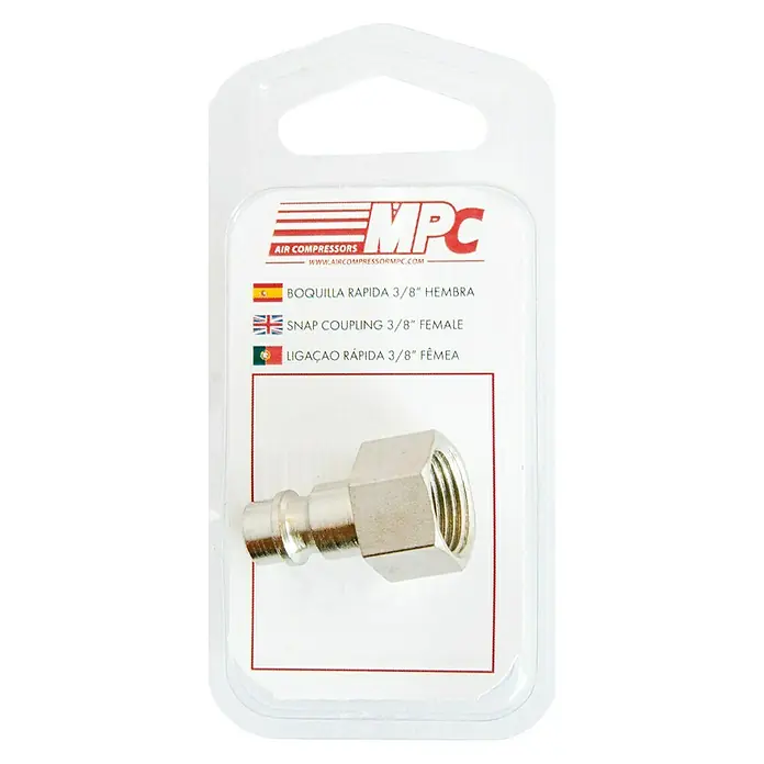 MPC Boquilla de conexión hembra - ⅜″ - Acoplamiento rápido hembra 3/8" MPC para compresor de aire para una fácil conexión de herramientas neumáticas.
