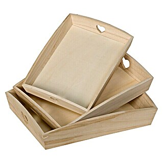 Artemio Set cajas de madera bandeja corazón (3 ud.)
