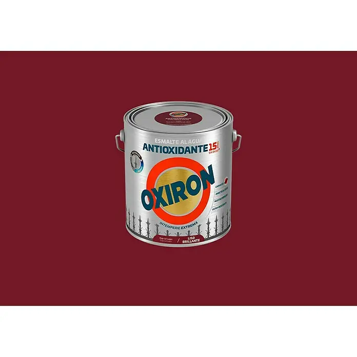 Oxiron Esmalte para metal Antioxidante Eco - Rojo carruaje, 2,5 l, Brillante - Una lata de pintura al agua Oxiron, un recubrimiento antioxidante de alta calidad para exterior, en color rojo intenso.