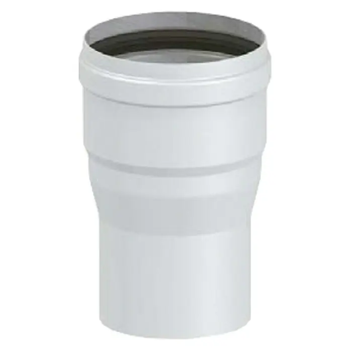 Reductor de tubo coaxial M/H estanco 60/100 a 80/125 - Diámetro: 60.100 mm - Conector de tubo de desagüe de plástico blanco con reducción escalonada. Ideal para instalaciones de fontanería.