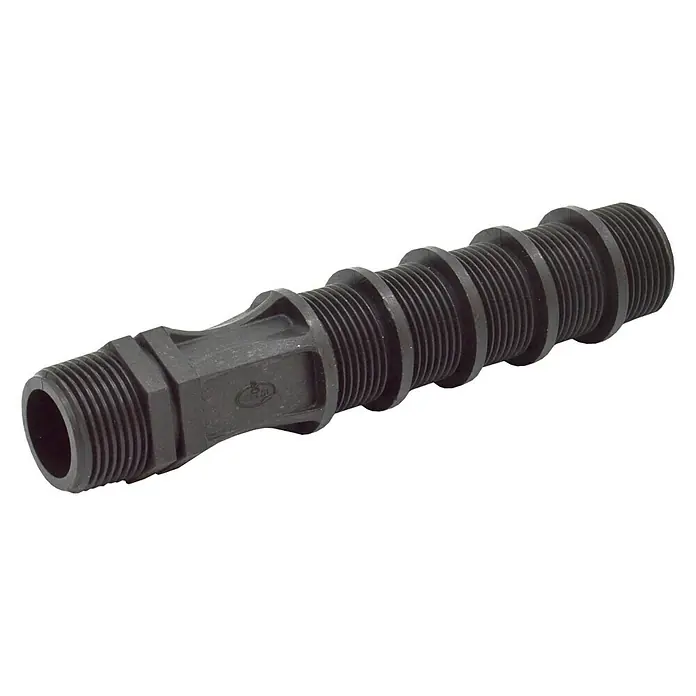 Bobina recortable - Dimensión conexión: ¾″, Apto para: Sistemas rociadores - Conexión de conducto flexible negra con extremos roscados, ideal para instalaciones eléctricas y protección de cables.