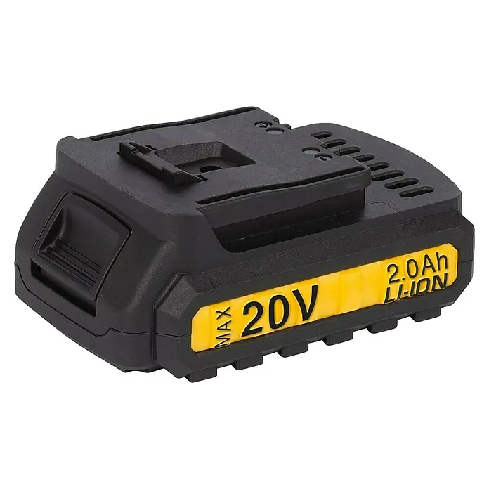 PowerPlus Taladro atornillador percutor de batería - 20 V, 1 batería, 2 Ah, 60 Nm - Batería de 20V para herramientas eléctricas inalámbricas, 2.0Ah Li-Ion. Batería recargable de alto rendimiento para diversas herramientas.