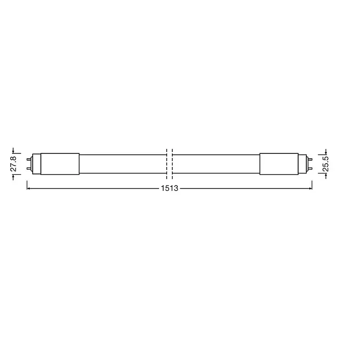 Osram LED Leuchtstoffröhre T8Länge: 151,3 cm, Warmweiß, 24 W, 2.550 lm, G13