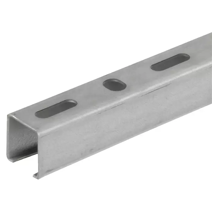 UBB Montageschiene - Profil: 28/30, Länge: 1 m - Graue Metall-Montageschiene mit Langlöchern zur Befestigung.