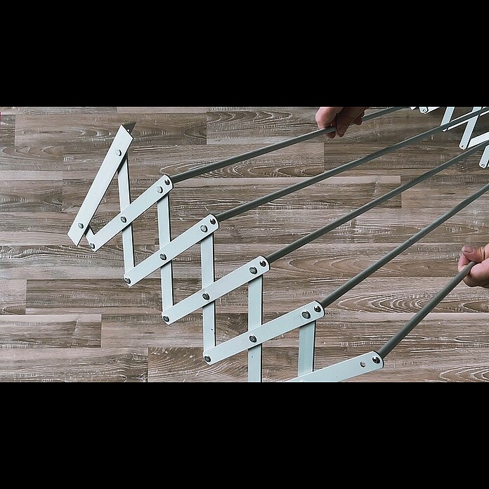 Tendedero de pared extensible (Longitud cuerda de tender: 6 m, 120 cm, Plateado) | BAUHAUS