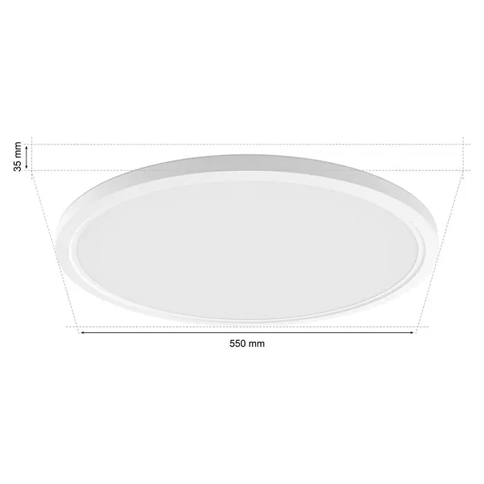 Philips Hue LED-Panel rund White & Color Ambiance Tento XL - 25 W, Ø x H: 54,2 x 3,56 cm, Weiß, RGBW - Elegante, ovale Deckenleuchte in Weiß mit schlankem Design, ideal für moderne Innenräume und sorgt für angenehmes Licht im Raum.