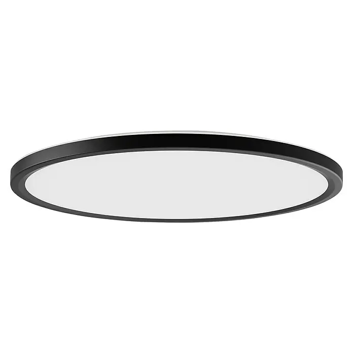 Philips Hue LED-Panel rund White Ambiance Tento M - 23 W, Ø x H: 42,1 x 3,07 cm, Schwarz, Kaltweiß - Modernes LED-Deckenlicht mit schwarzem Rand und hellem, diffusem Licht, ideal für stilvolle Innenräume.
