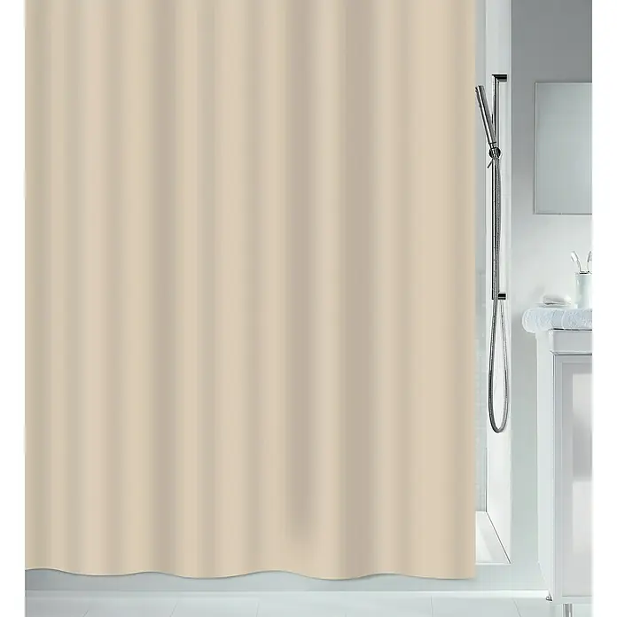 Spirella Cortina de baño - An x Al: 180 x 180 cm, Plástico, Beige - Cortina de ducha beige en el baño. Protege de forma fiable contra salpicaduras y aporta un toque cálido al baño.