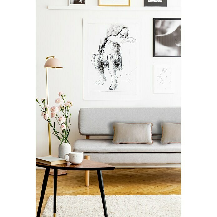 Cojín Studio 54 (Natural, 50 x 30 cm, 7 % lino, 24 % algodón, 69 % poliéster)
