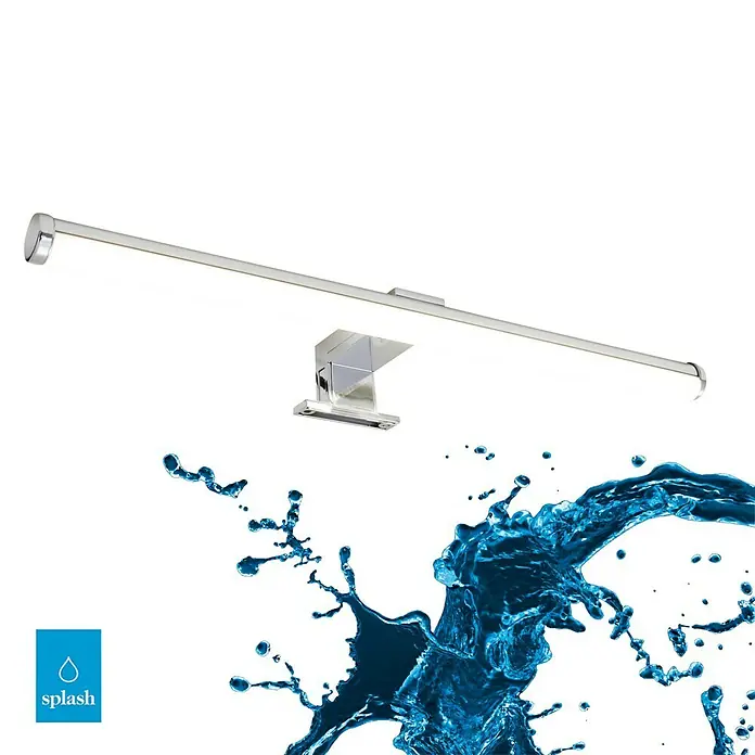 Briloner Aplique LED para espejo - L x An x Al: 40 x 9 x 4 cm, IP44 - Esta foto muestra una moderna lámpara de baño LED cromada, que ofrece una solución de iluminación brillante y energéticamente eficiente.