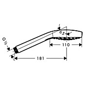 Hansgrohe Handbrause Croma Select E (Anzahl Funktionen: 1, Durchmesser: 11 cm, Weiß/Chrom)