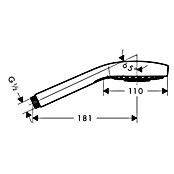 Hansgrohe Handbrause Croma Select E (Anzahl Funktionen: 3, Durchmesser: 11 cm, Weiß/Chrom)