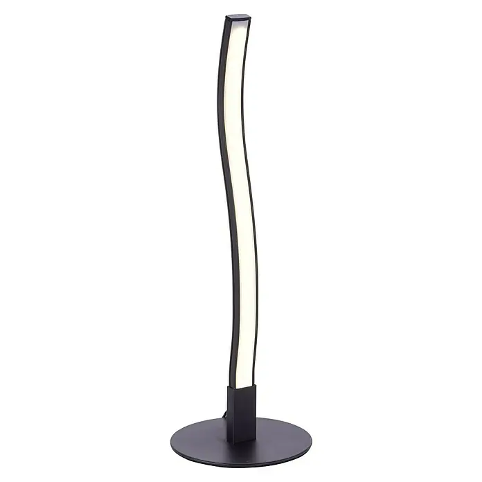 Just Light LED-Tischleuchte Wave - 3 W - Moderne LED-Tischleuchte in Schwarz mit geschwungenem Design und warmweißem Licht für stimmungsvolle Beleuchtung im Raum.
