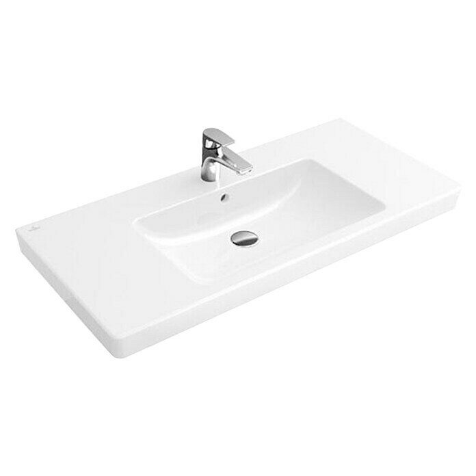 Villeroy & Boch Subway 2.0 Aufsatzwaschbecken (100 x 47 cm, Mit schmutzabweisender Glasur, Beckenunterseite geschliffen, Keramik, Weiß)