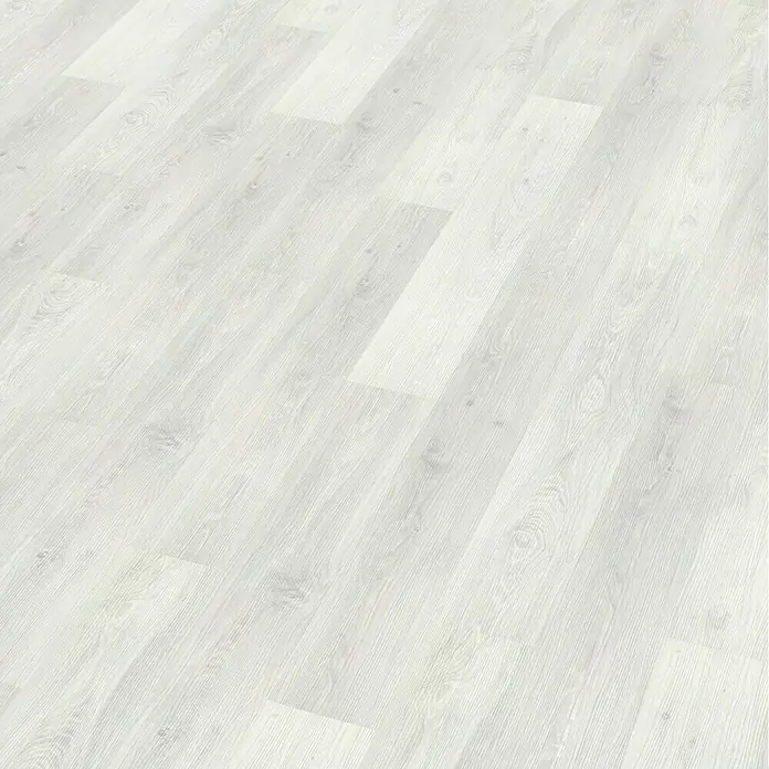 Decolife Vinylboden Comfort - Glacial Oak, Landhausdiele, 1.220 x 185 x 10,5 mm - Helles Laminatbodenmuster mit Holzeffekt. Geeignet für moderne Innenräume und sorgt für ein freundliches, helles Ambiente.