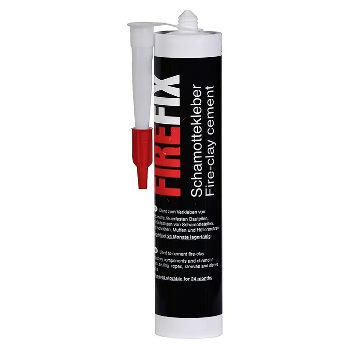 Firefix Schamottkleber - 0,31 l - Produktbild von Fire-Clay Zement, einem Schamottekleber, der zum Verkleben von feuerfesten Bauteilen und Schamotteteilen verwendet wird.